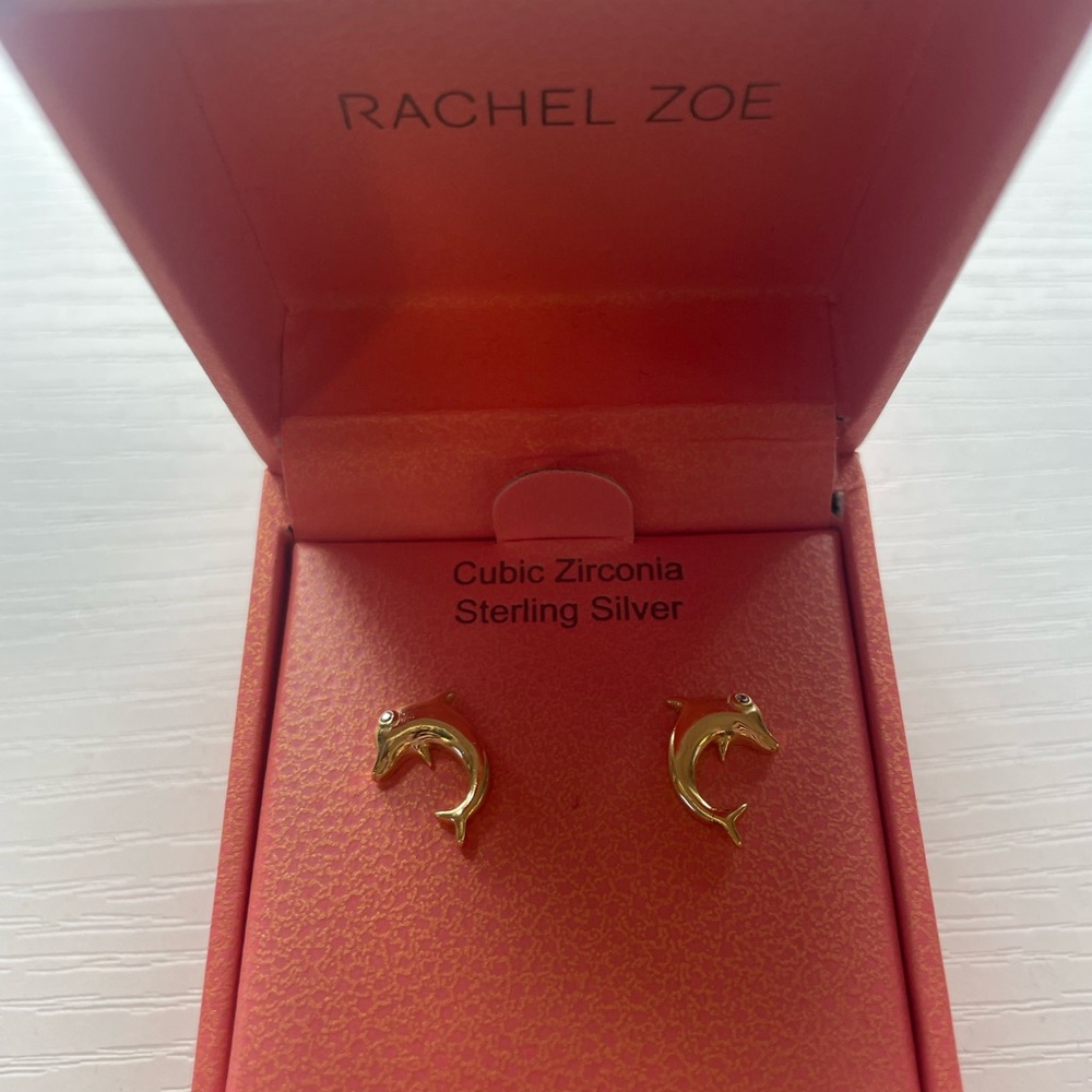 Rachel Zoe Gold Dolphin Earrings